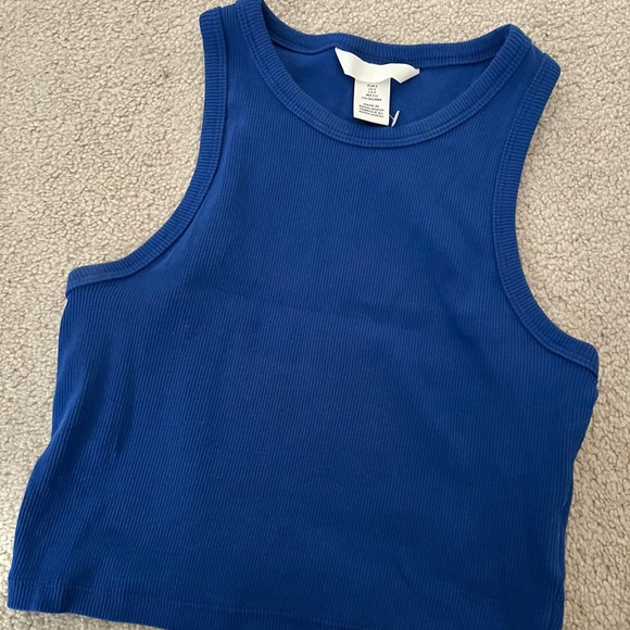 H&M blue crop tank top - Picture 3 of 3